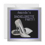 Glitter High Heels Purple Bachelorette Party Personalized Announcements
