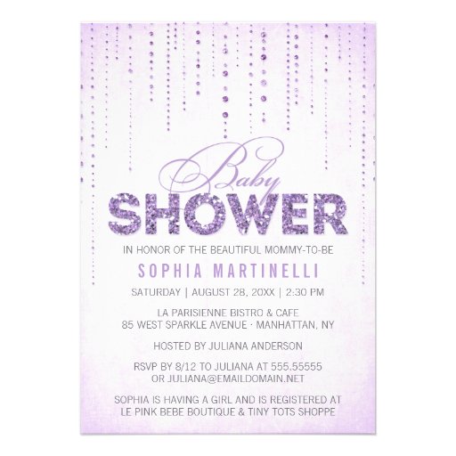 Glitter Look Baby Shower Invitation