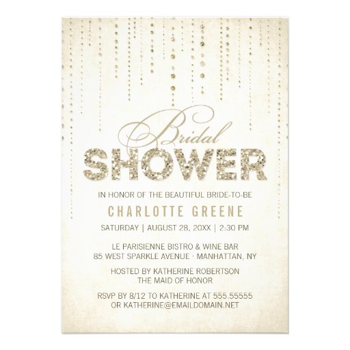 Glitter Look Bridal Shower Invitation (front side)