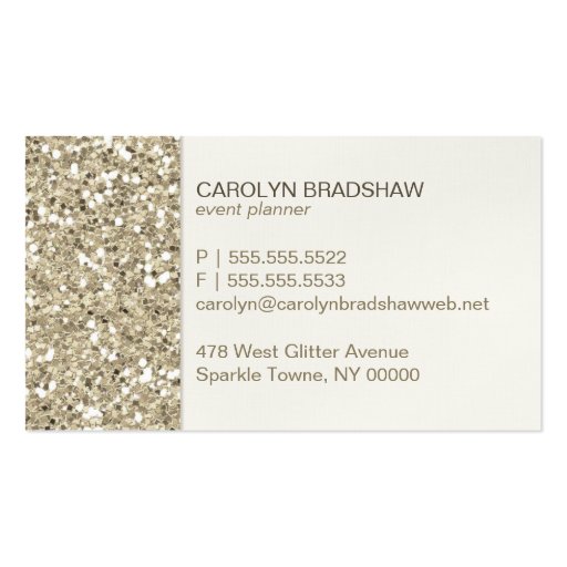 Glitter Look Gold Business Card (back side)