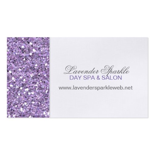Glitter Look Lavender Business Card (front side)
