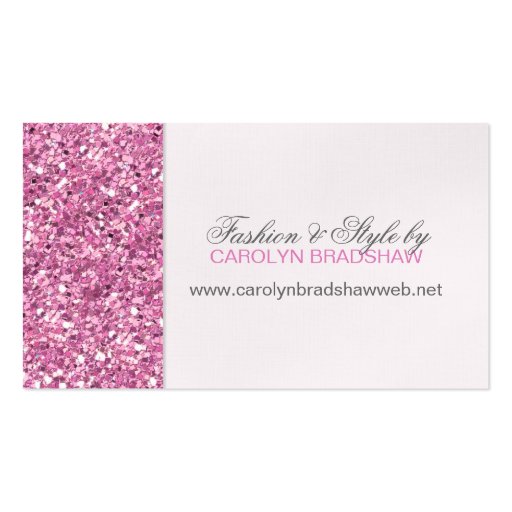 Glitter Look Pink Business Card (front side)