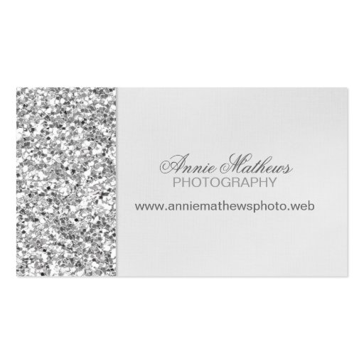 Glitter Look Silver Business Card (front side)