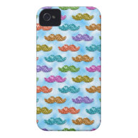 Glitter Moustache Floating in the Sky iPhone 4 Cases