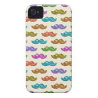 Glitter Moustache Pattern iPhone 4 Covers