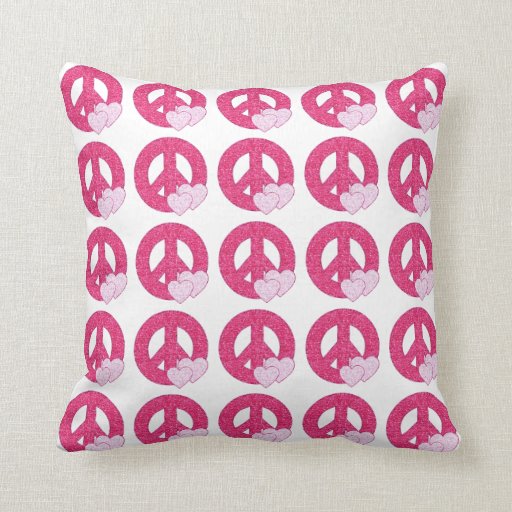 Glitter Peace Sign Throw Pillow Zazzle