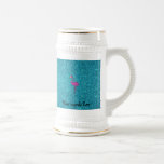 Glitter pink flamingo turquoise glitter coffee mugs