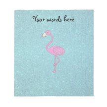 Glitter pink flamingo turquoise glitter notepads