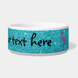 Glitter pink flamingo turquoise glitter pet bowl