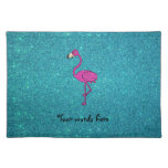 Glitter pink flamingo turquoise glitter place mats