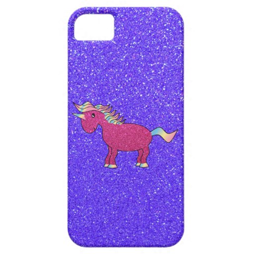 Glitter pink unicorn iphone 5 case