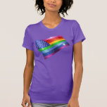 Glitter Rainbow American Flag Tee Shirt