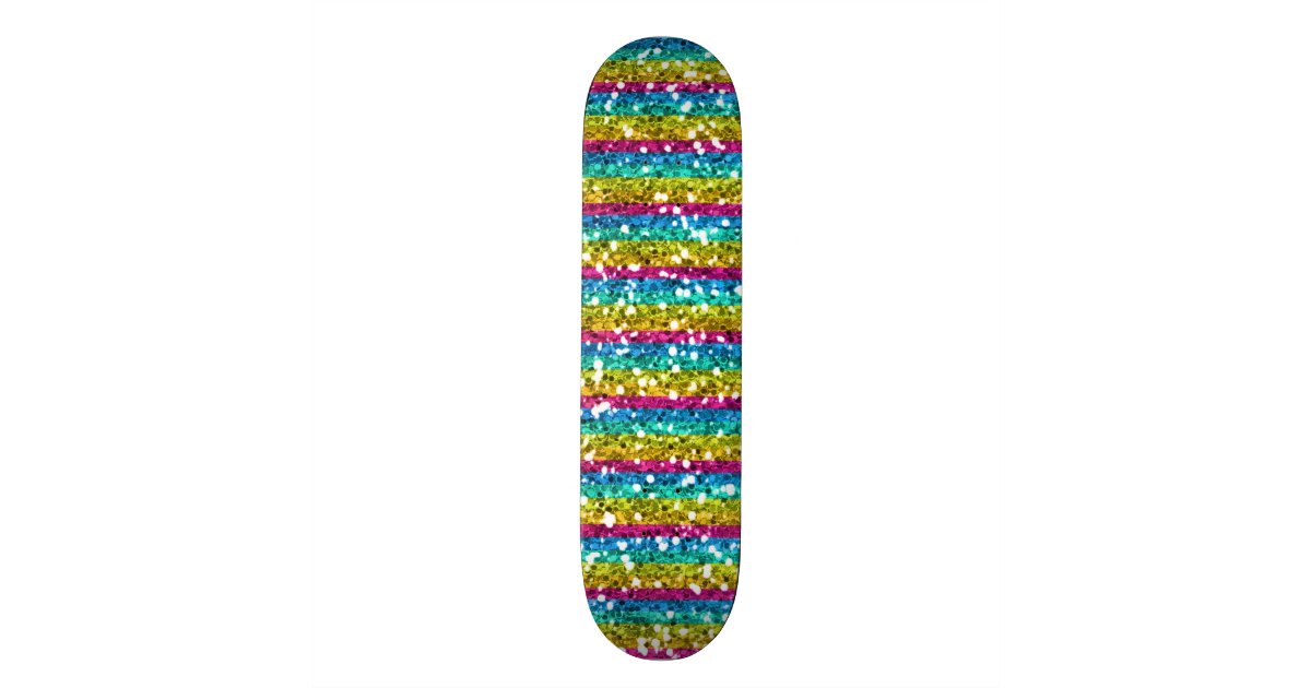 Glitter Rainbow Skateboard Zazzle