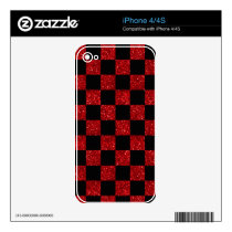 Glitter red and black checkered pattern decal for the iPhone 4S