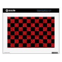 Glitter red and black checkered pattern netbook decals