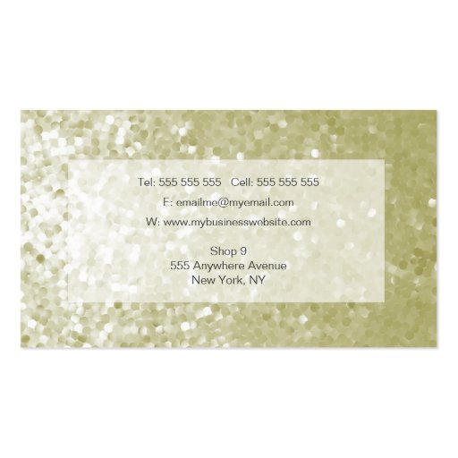 Glitter Sequins Hair Stylist Fashion Template Business Card Templates (back side)