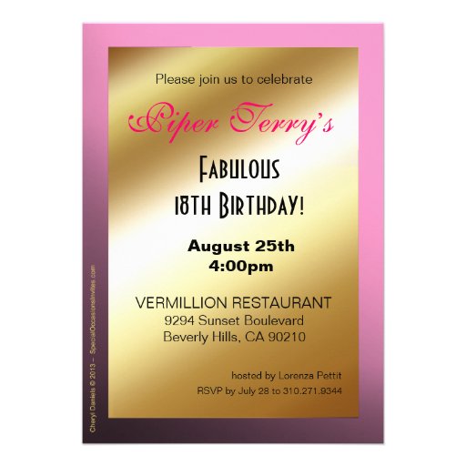 Glitter Stiletto Balloons 18th Birthday pink Announcements