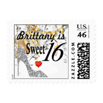 Glitter Stiletto Celebration for Sweet 16 | white Stamp