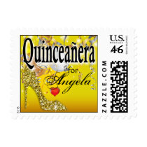 Glitter Stiletto Quinceañera Celebration | yellow Postage