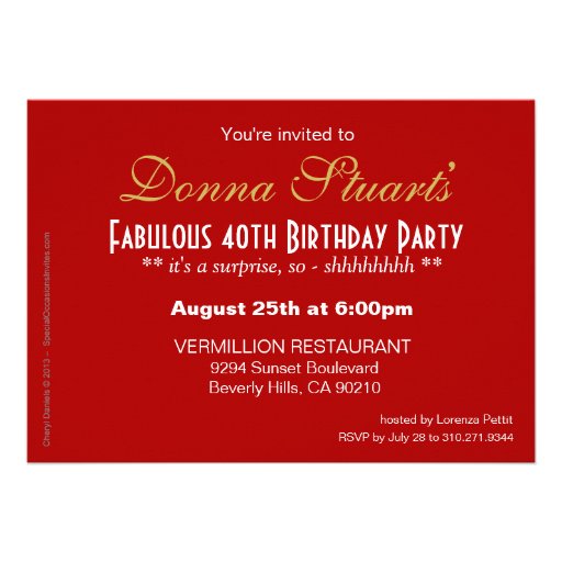 Glitter Stiletto Zebra 30 & Terrific Birthday red Personalized Invitations