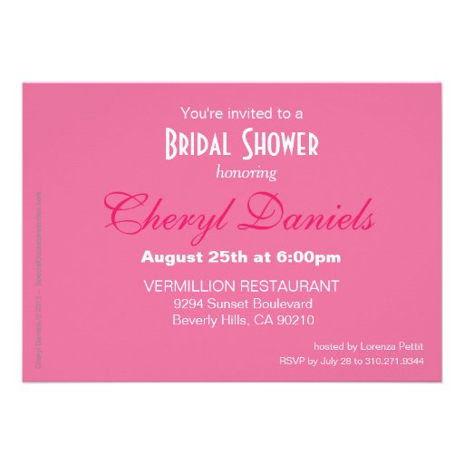 Glitter Stiletto Zebra Bridal Shower pink silver Custom Announcement