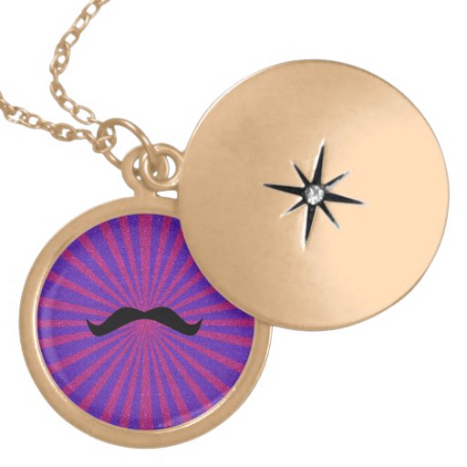 Glitter sunburst mustache necklaces