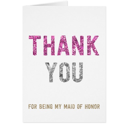 thank you for being my maid of honor card