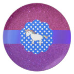 Glitter unicorn plate