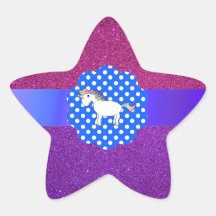 Glitter unicorn star sticker