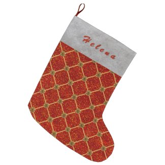Glittered and Plumed Large Christmas Stocking
