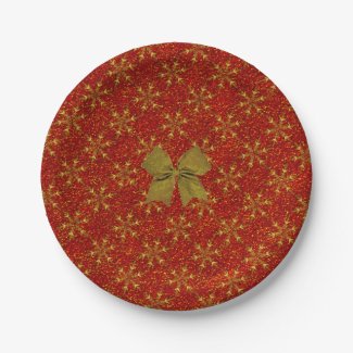Glittered Christmas 7 Inch Paper Plate