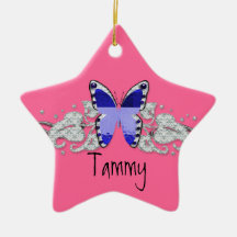glitterfly grandkids ornament