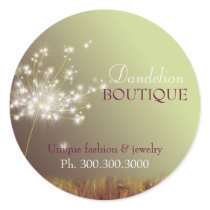 Glittering Dandelions Business Product Labels stickers