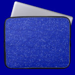 GLITTERING DARK ROYAL BLUE OCEAN WHITE SPARKLES TE laptop sleeves