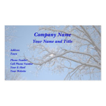 Glittering Ice and Snow Covered Trees Business Card Templates