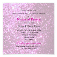 Glittering pink purple graduation party invitation custom invitations