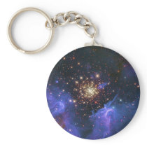 Glittering Star Cluster and Interstellar Gas Cloud Key Chain