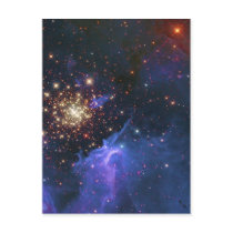 Glittering Star Cluster and Interstellar Gas Cloud Post Card