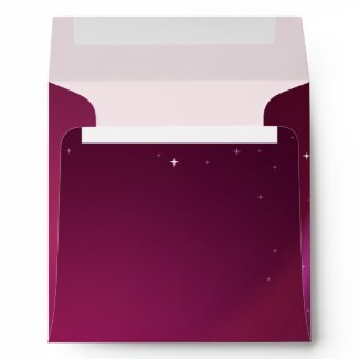 Glittering Stars on Silky Purple envelope envelope