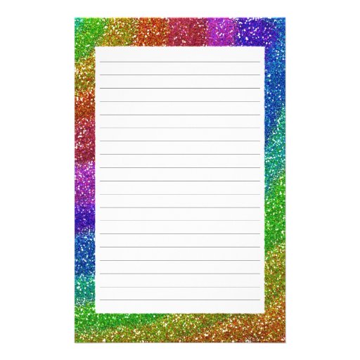 Glitters Rainbow Stationery Zazzle