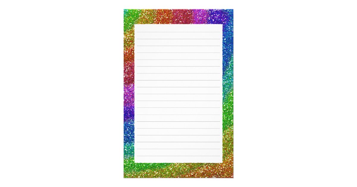 Glitters Rainbow Stationery Zazzle