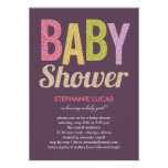 Glittery Baby Shower Invitation - Girl invitations