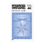 Glittery Blue Snowflake RSVP Postage