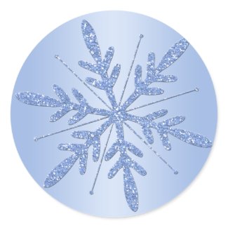 Glittery Blue Snowflake Sticker sticker
