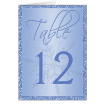 Glittery Blue Snowflake Table Number Card