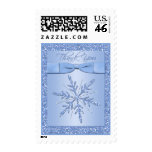 Glittery Blue Snowflake Thank You Postage