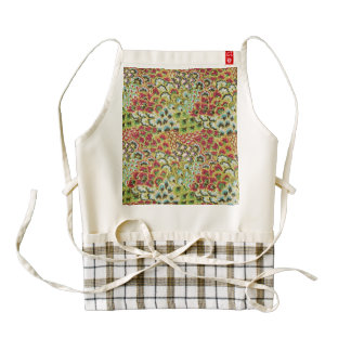 Glittery Fall Floral Tapestry Zazzle HEART Apron