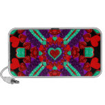 Glittery Flower Valentine Hearts speakers