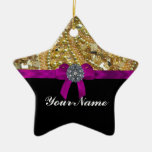 Glittery gold & black christmas tree ornaments