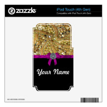 Glittery gold & black decal for iPod touch 4G
